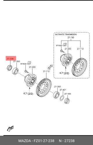 Сальник привода пер.прав.MAZDA CX-5 (KE,KF) 11 >/6 (GJ) 12 >