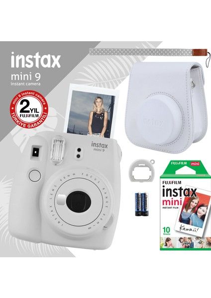 Fujifilm Instax Mini 9 белая камера и подарочный набор 3