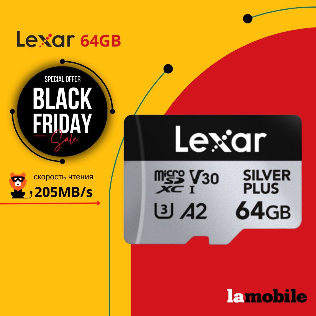 Карта памяти Lexar Professional SILVER PLUS MicroSDXC 64GB UHS-I Card