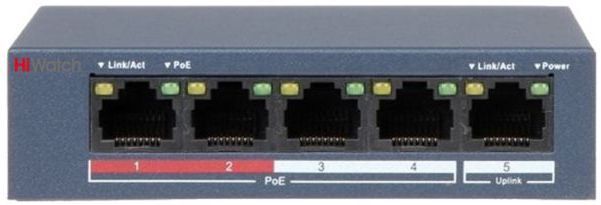 КоммутаторHiWatchDS-S504P(B)5x100Мбит/с4PoE+35Wнеуправляемый