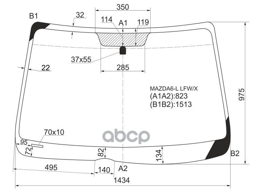 XYG Стекло лобовое Mazda 6 02-08