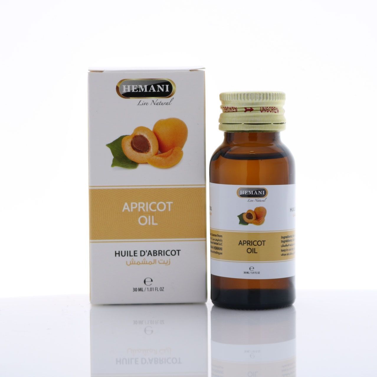 APRICOT OIL, Hemani (АБРИКОСА масло, Хемани), 30 мл.