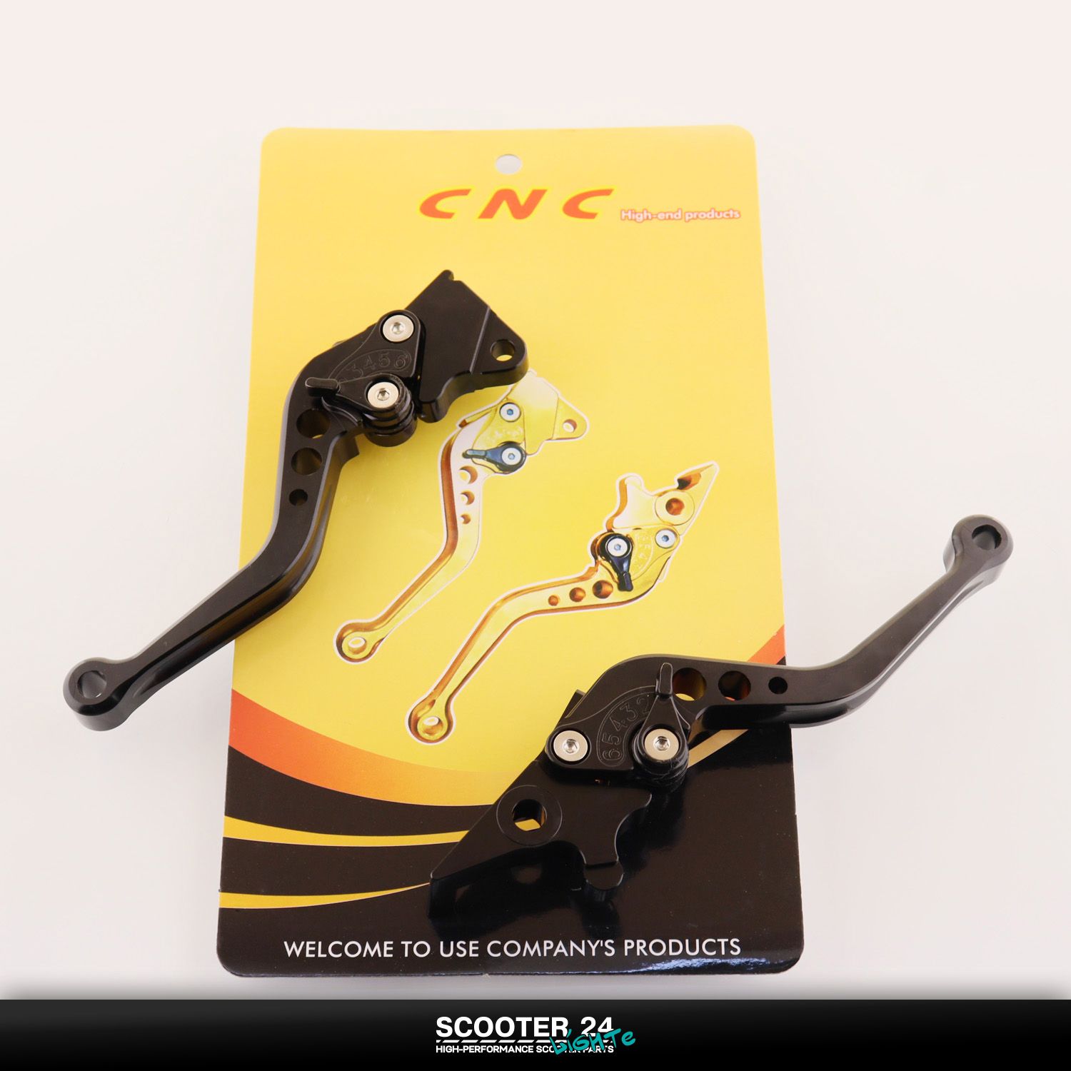 Рычаги руля (универсальные / регулируемые) (черный) Ручки тормоза и сцепления для мотоциклов и питбайков / Эндуро с креплением