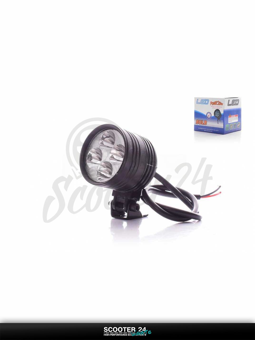 Фара дополнительная круглая на мотоцикл и другую мототехнику, D55, 4 диода