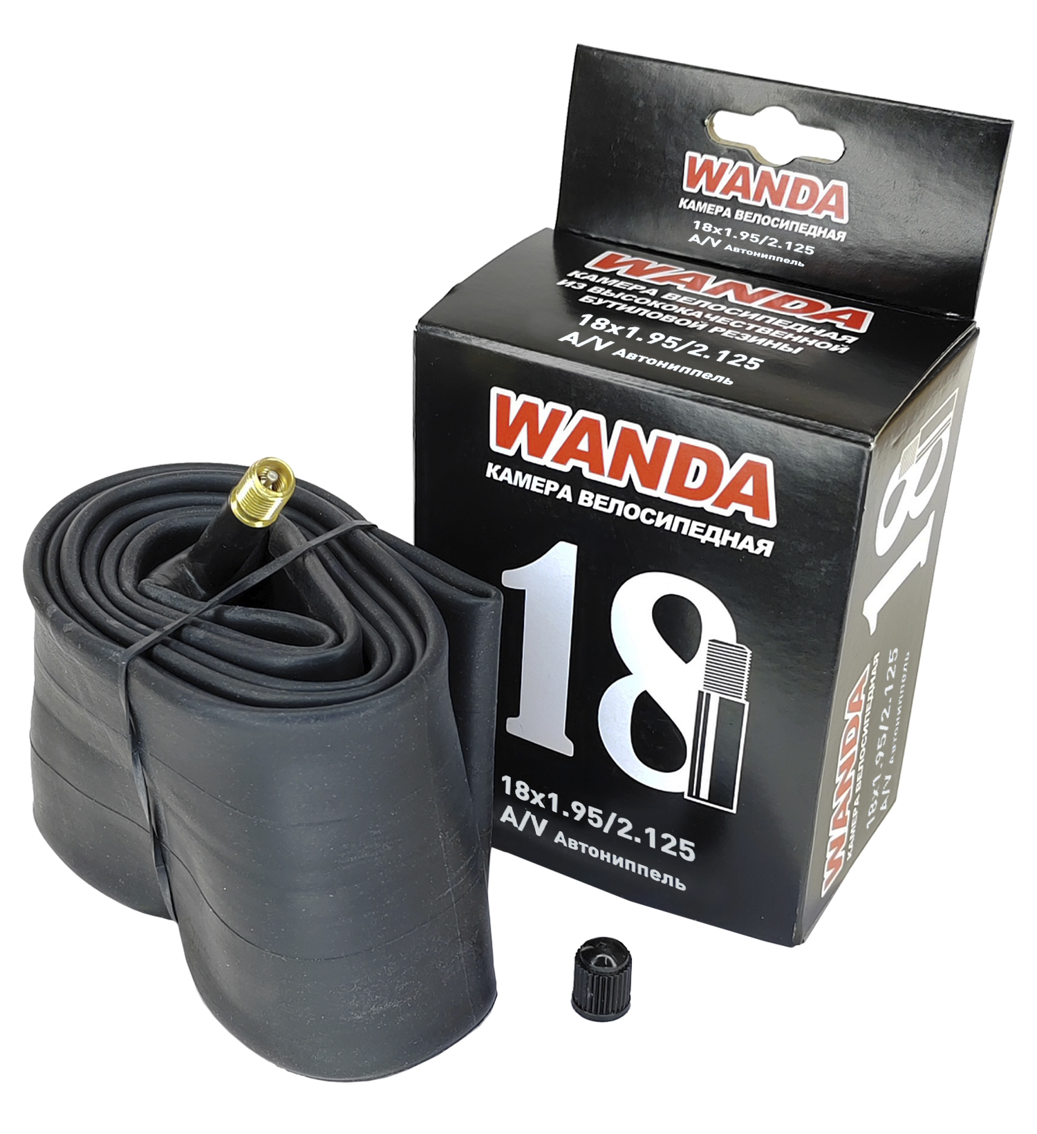 Wanda Камера велосипедная 18 дюймов, 18х1.95/2.125, AV 33 мм — WANDA TYRE — Товары для велоспорта