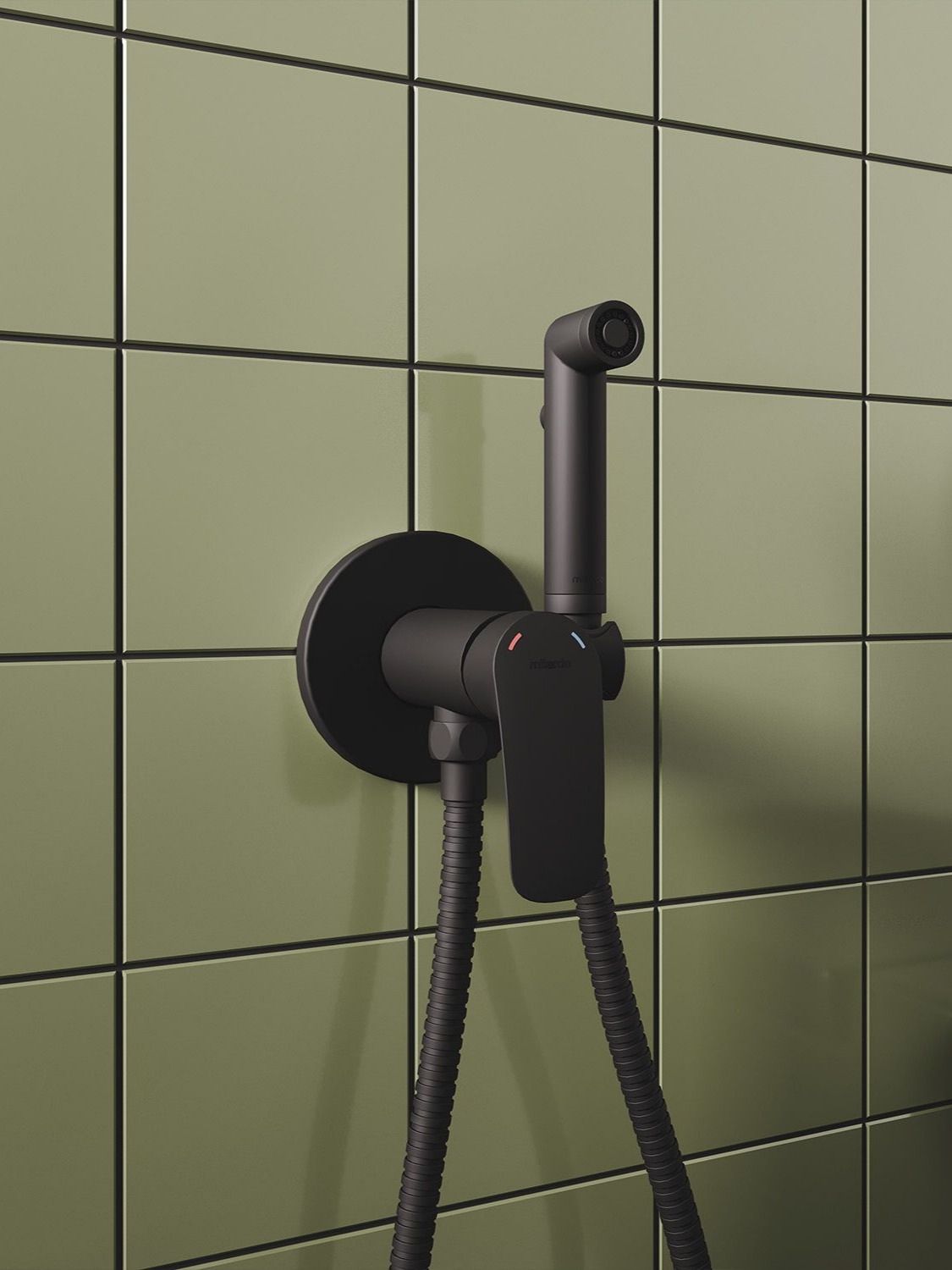 Фото товара на маркетплейсе ozon Гигиенический душ со смесителем, Milardo, черный матовый, Rora, RORBLR0M08