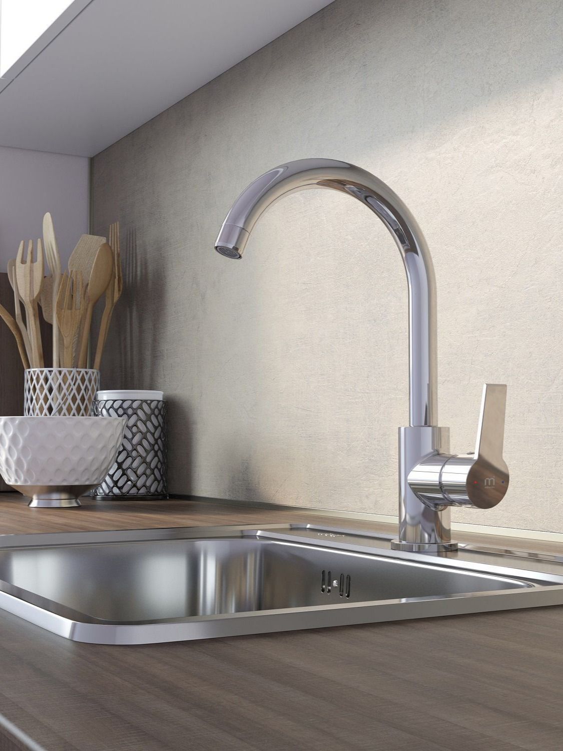 Фото товара на маркетплейсе ozon Смеситель для кухни Milardo Meal, M01SBJ0M05, латунь, хром