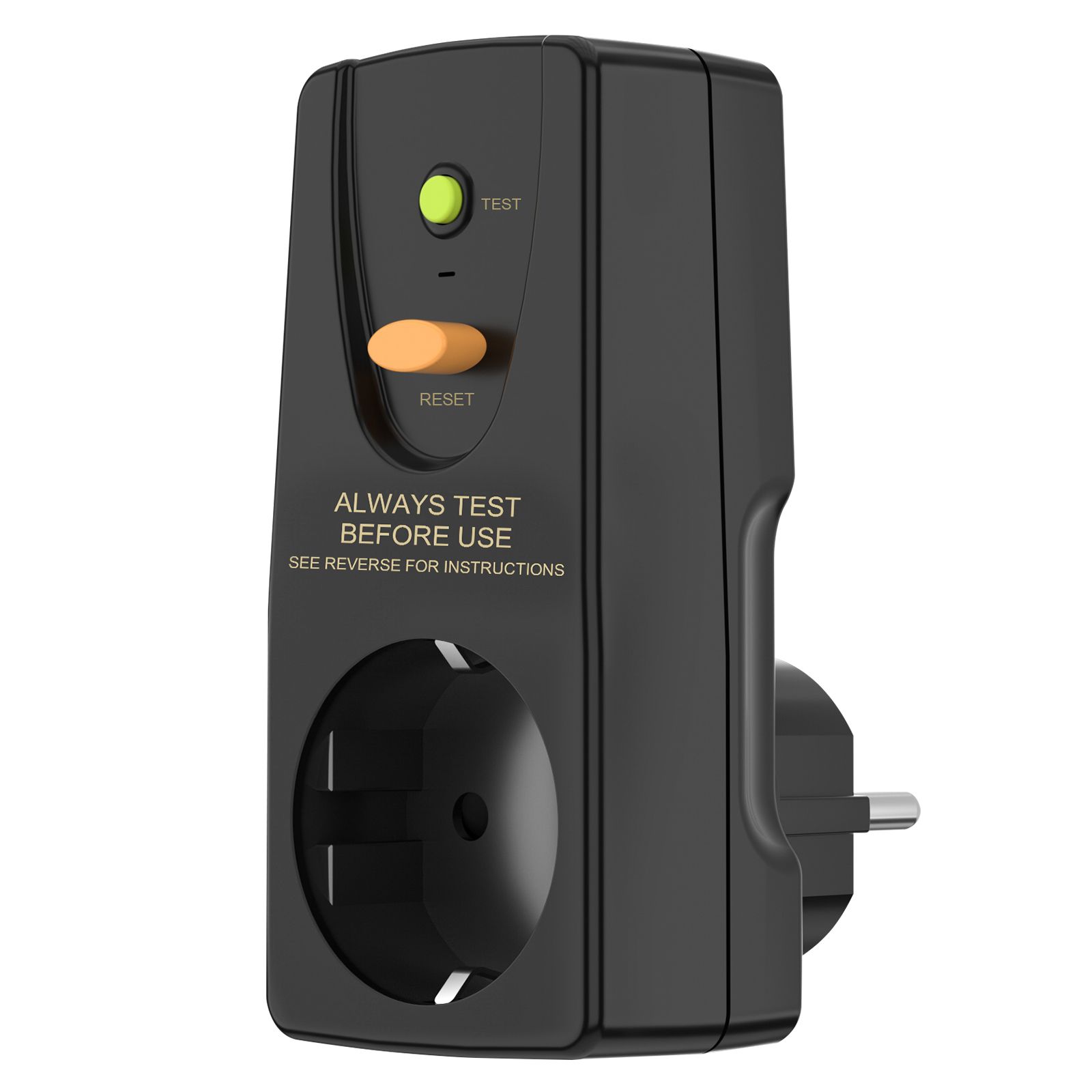 HITRENDSРозеткасУЗО(УЗД)1шт,чернаязащитаотутечкитока,автоматическоеотключение,европейскийстандарт