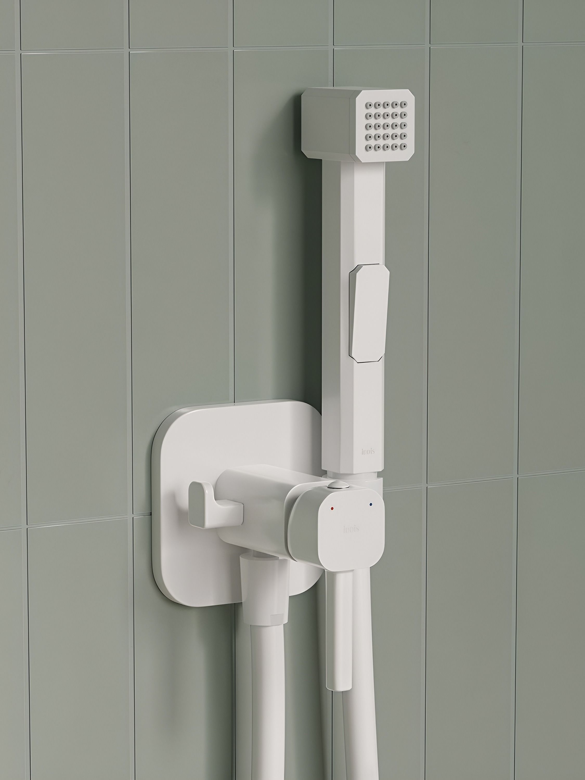 Фото товара на маркетплейсе ozon Гигиенический душ со смесителем, белый матовый, IDDIS, Axes, 004WTS0i08