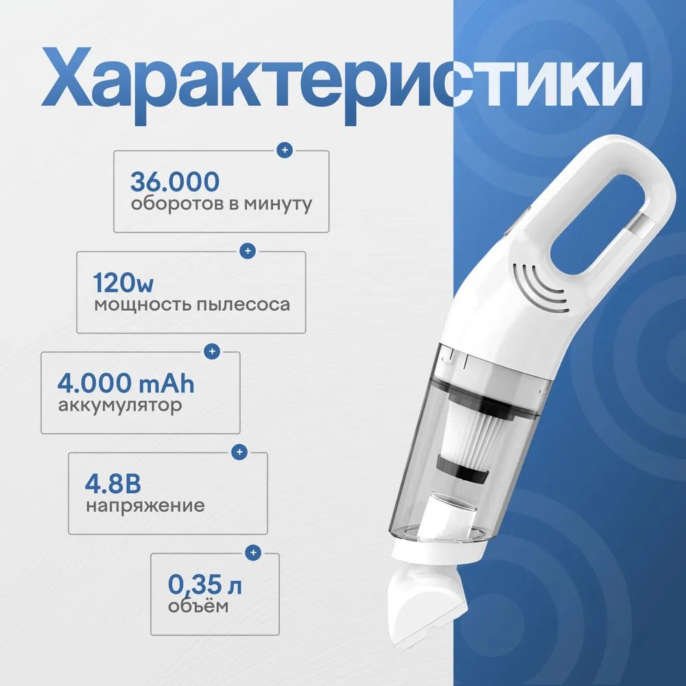 Пылесос вертикальный беспроводной для дома и автомобиля(图1)