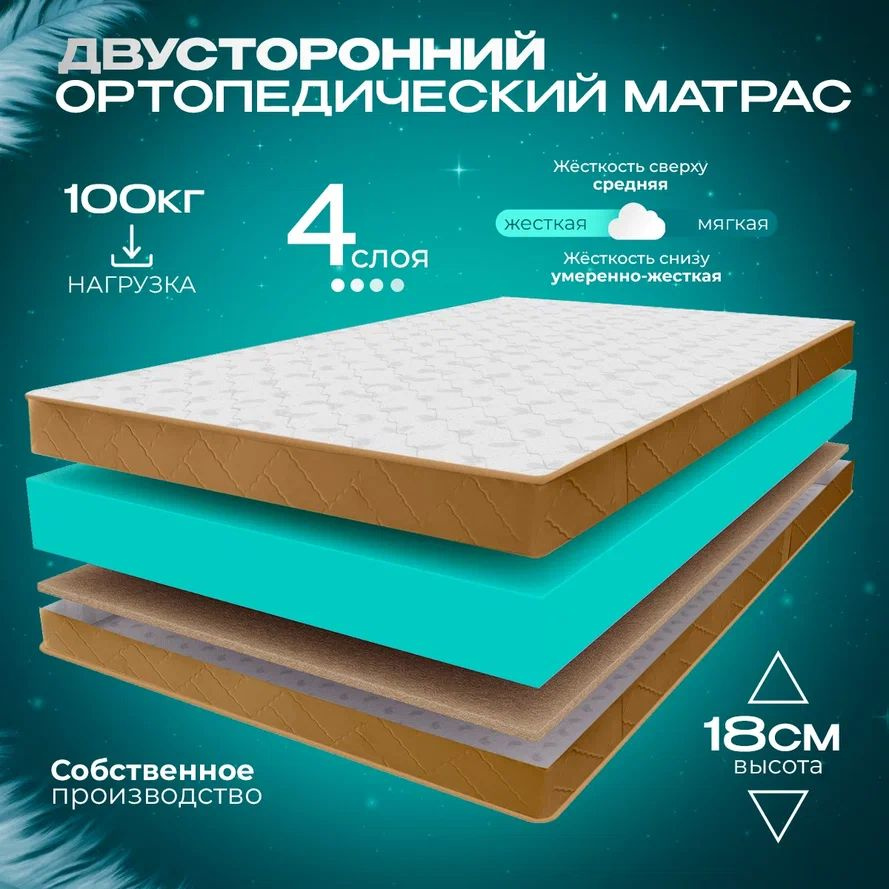 VITAFLEX Матрас Ортопедический беспружинный матрас 155x200 VITAFLEX Anatomic 17V Sk, латексированая кокосовая #1