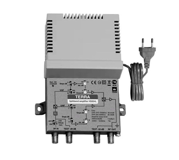 Усилитель Terra HS004, 47-862 МГц, 39-44 дБ, 121 дБмкВ - купить с ...