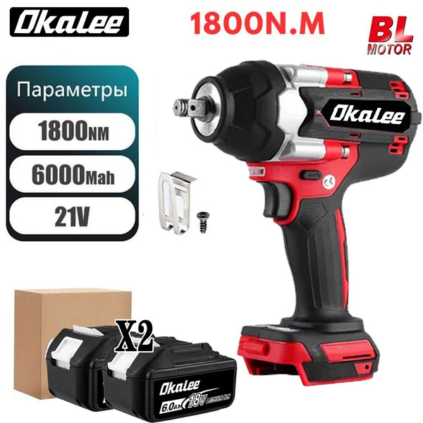 OKALEE TOOL Бесщеточный электрический ударный гайковерт с крутящим ...