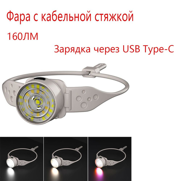 Налобная фара XPG+LED, зарядка через USB Type-C, налобный фонарик, 160 ...