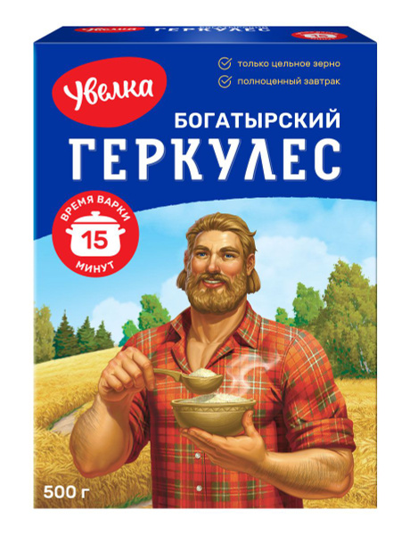 Геркулес Увелка Богатырский 15 минут, 500 г - купить с доставкой по ...