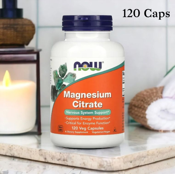 NOW Magnesium Citrate 400 мг / Цитрат магния, 120 капсул - купить с ...