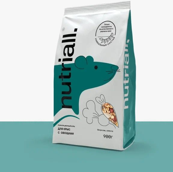 Полнорационный корм Nutriall для крыс с овощами 0,9 кг - купить с ...