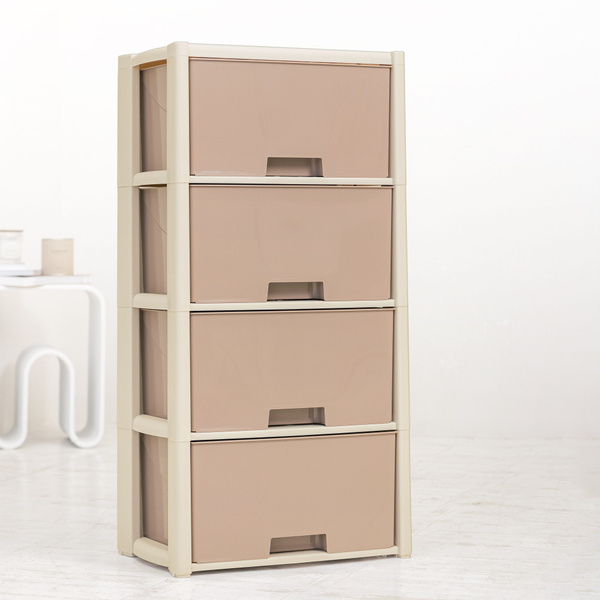 Комод FamilyFirst пластиковый_Бежевый, 47x30x94 см, 4 ящ. - купить по ...