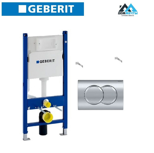 Инсталляция Geberit Duofix, со смывным бачком Delta, смывная клавиша ...
