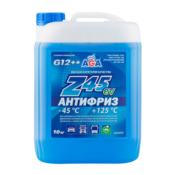 Антифриз AGA Z45 G12++ готовый -45C +125С, синий 10 кг AGA307Z ...