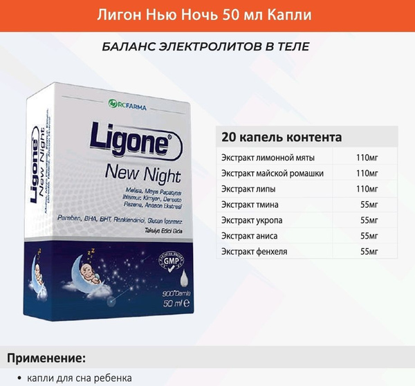 Rc.Farma New Night Капли для сна детские успокаивающие / Ligone ...
