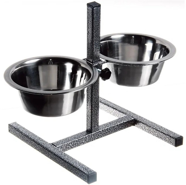 Зооник Подставка квадратная под миски для собак, с двумя металлическими ...