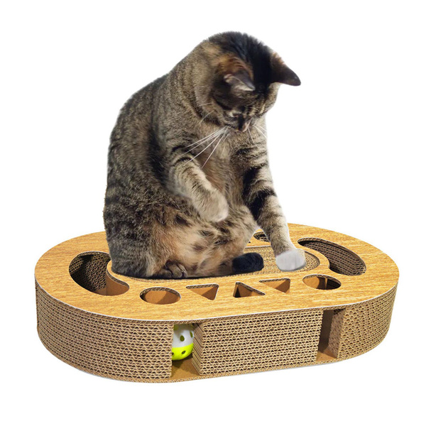 Когтеточка для кошек, гофрированная игровая коробка, игрушки для ...