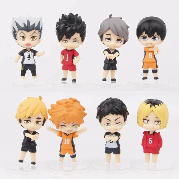 Coleção Completa Haikyuu Action Figures 10cm Boneco Colecionável Hinata, Kageyama, Nishinoya, Tsukishima, Kenma e Sugawara | Brasil