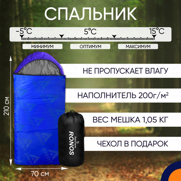 Спальный мешок DarkTerm RONOS до -5 туристический одеяло с ...