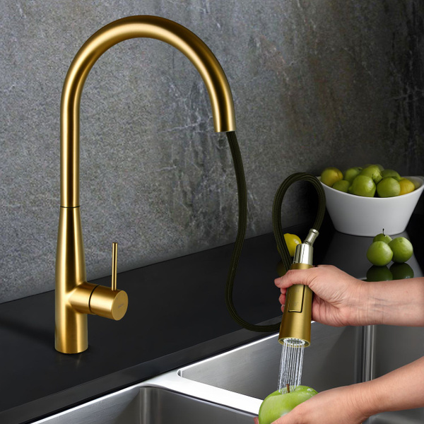 Смеситель для кухни Raiber Premium, Graceful RPG-011, матовое золото ...