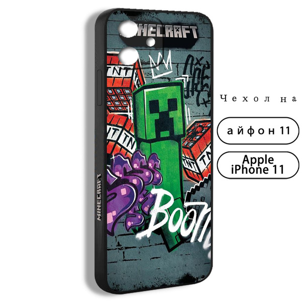 чехол для смартфона Подходит для iPhone 11 Крипер Майнкрафт уличная ...
