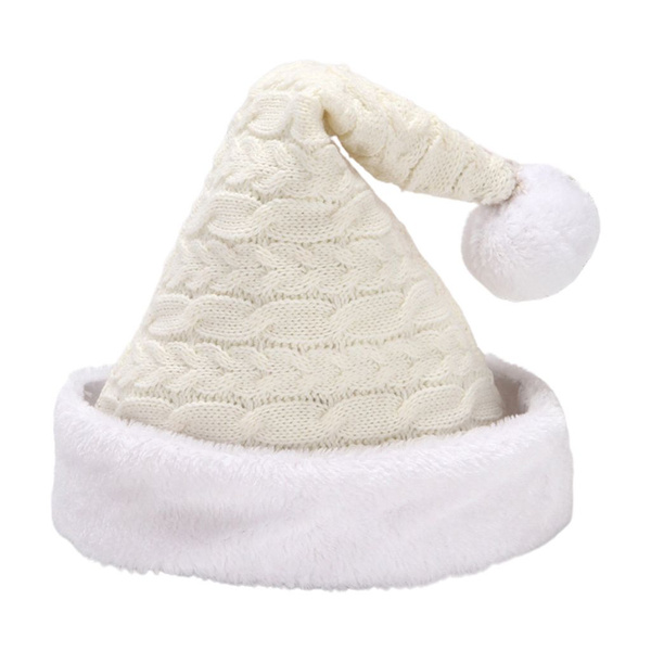 Вязаная новогодняя шапка твист из шерсти - белая купить c доставкой на ...