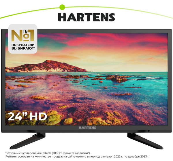 Вопросы и ответы о Hartens Телевизор HTV-24HDR06B 24" HD, серый ...