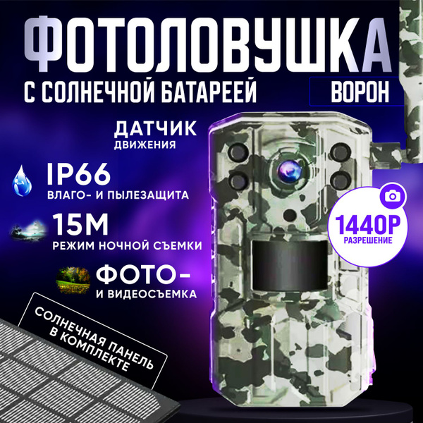 Фотоловушка с солнечной батареей Ворон 14MP, 128гб - купить с доставкой ...