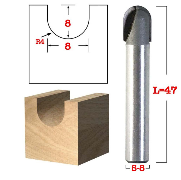 Концевая Овальная, Пазовая Фреза MillCut для желобов R4 D=8x8x47 S=8 ...