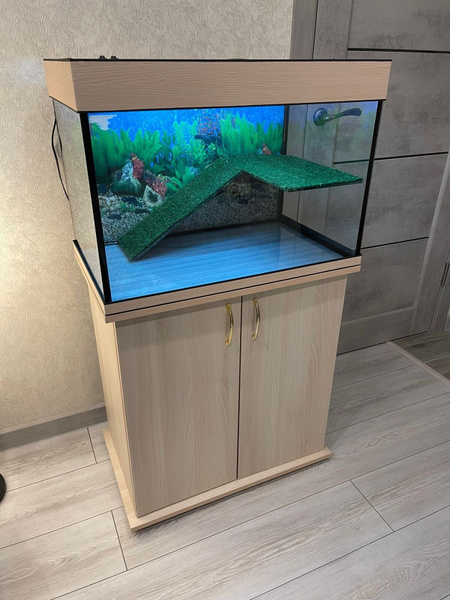 Террариум для черепахи 60 л AquariumBest с тумбой цвет Беленый дуб ...