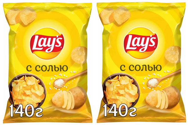 Чипсы картофельные Lay's с Солью 140 грамм - 2 штуки - купить с ...