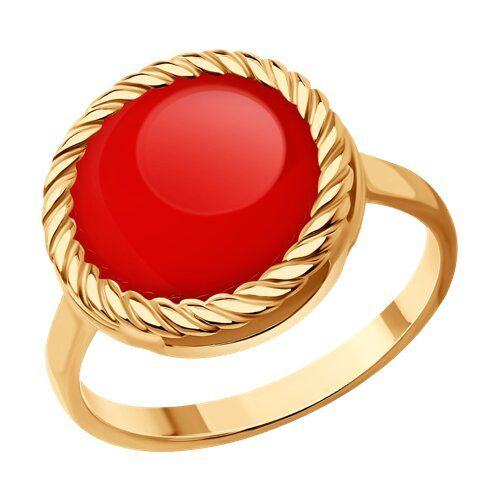 Кольцо из золочёного серебра DIAMANT-ONLINE с кораллом 925 пробы ...