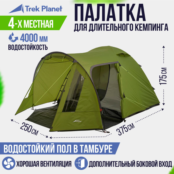 Палатка 4-местная TREK PLANET Tampa 4 - купить по выгодной цене в ...