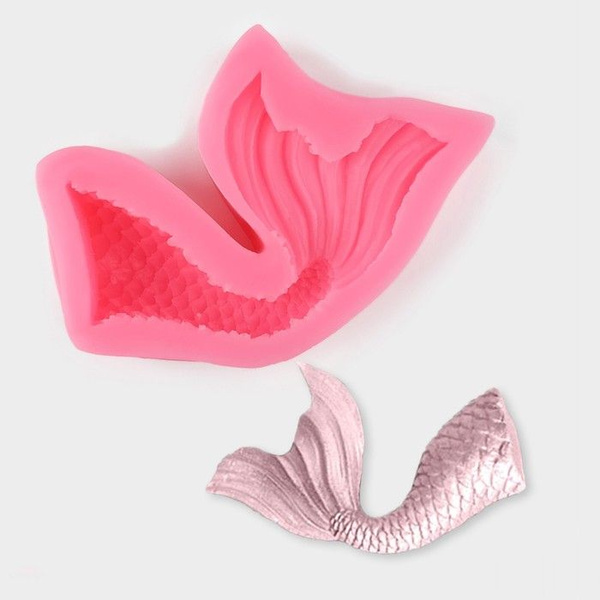 Силиконовый молд Хвост русалки, 10 x 5,8 см, цвет розовый - купить с ...