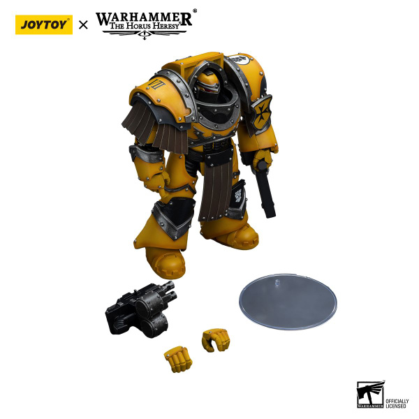 LEBOO JOYTOY Warhammer 40k Imperial Fists Legion Cataphractii Terminator Squad Legion Cataphractii With Heavy Flamer 12.2 Cm Collectible Model Gifts