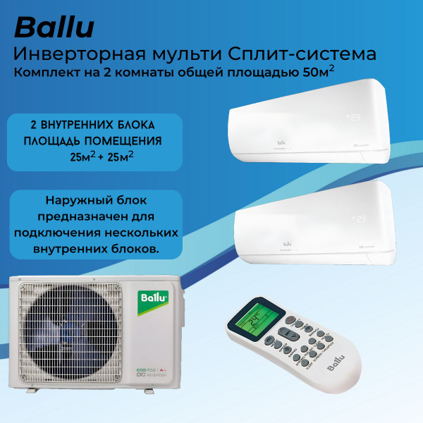 Мультисплит система на 2 комнаты ballu