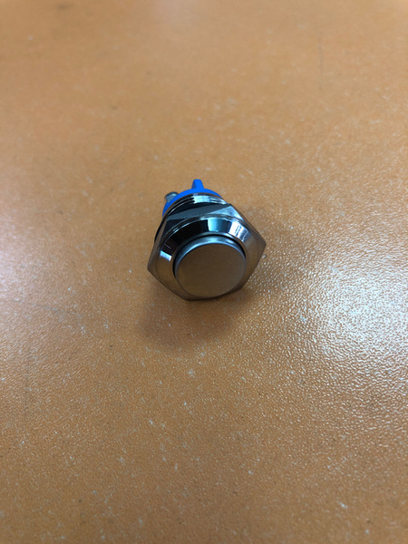 Кнопка автомобильная круглая Хром без фиксатора металл антивандальная ...