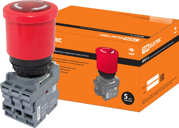 Кнопка управления TDM Electric / ТДМ Электрик MPET4-10R грибок ...