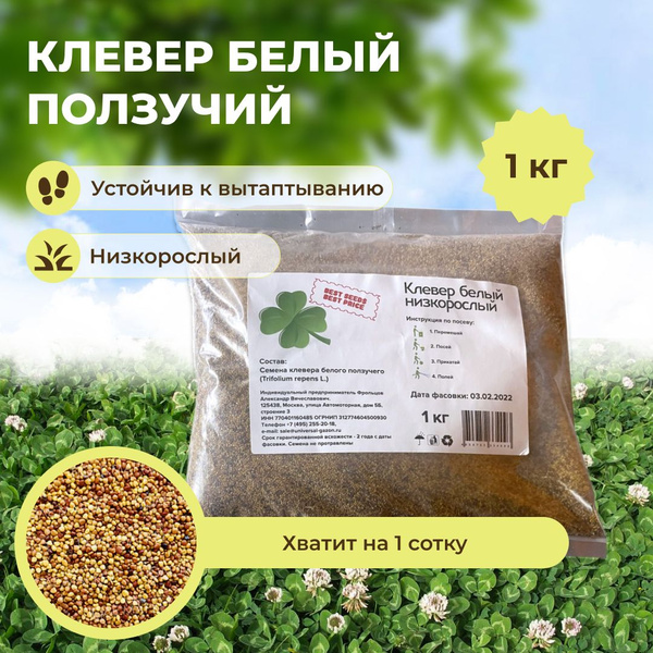 Газонные травы Best Seeds - Best Price Клевер ползучий сорт белогорский ...