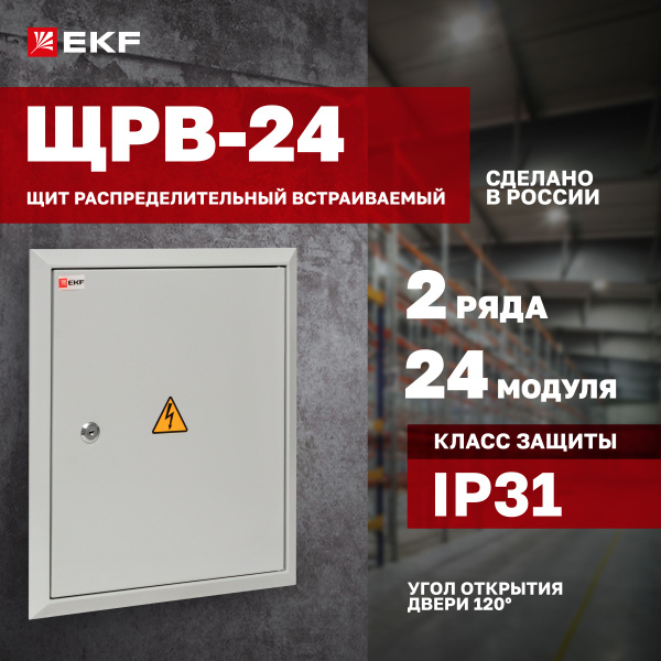 Щиток электрический металлический встраиваемый на 24 модулей (автоматов ...
