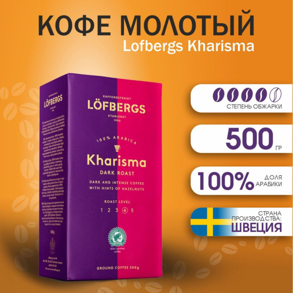 Кофе молотый Lofbergs Kharisma 500 гр - купить с доставкой по выгодным ...