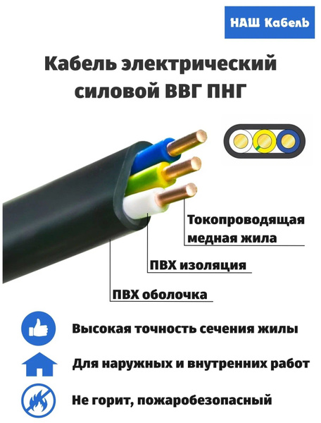 Кабель с медными жилами ВВГнг: описание и характеристики