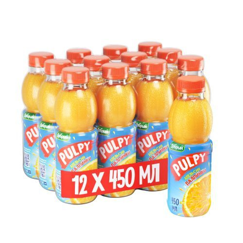 Добрый Палпи (Pulpy) напиток сокосодержащий, апельсин, ПЭТ, 0,45 л. х ...