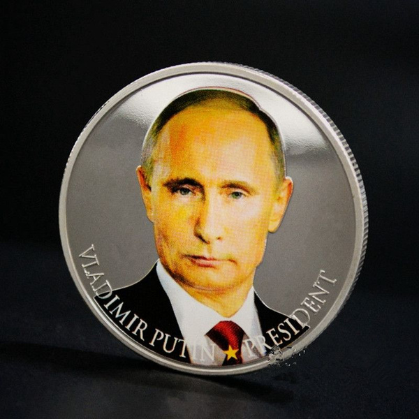 2 монеты в память президента владимира путина, диаметром 40 мм - купить ...